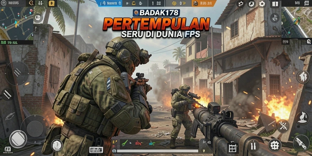 Tampilan menegangkan dari gameplay BADAK178 dengan aksi FPS.