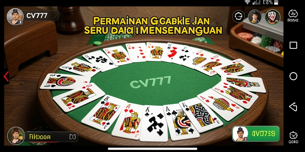 Tampilan permainan Gaple di CV777 yang menarik dan seru.
