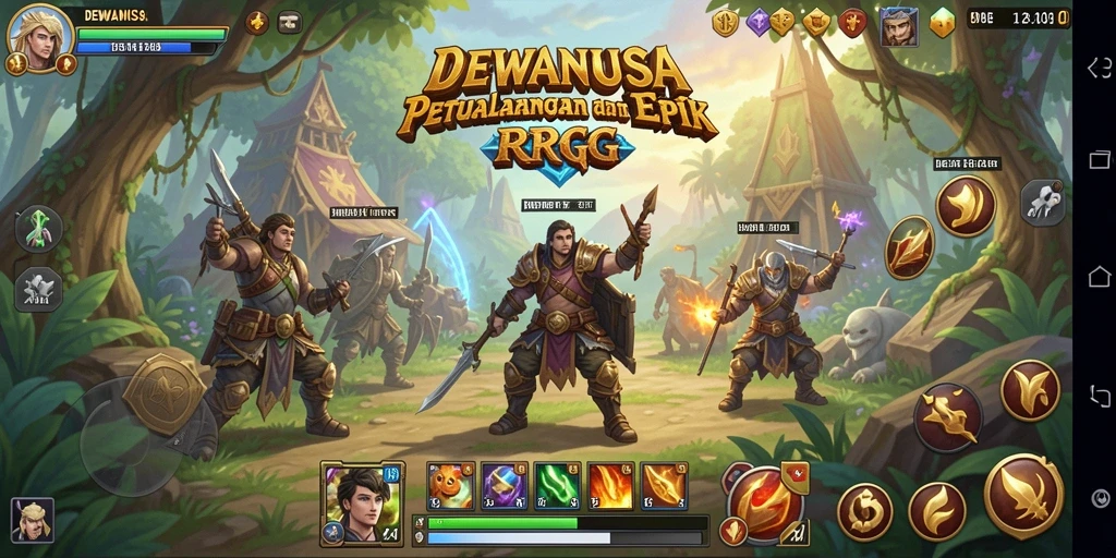 Screenshot DEWANUSA menampilkan aksi pertempuran RPG yang mendebarkan.