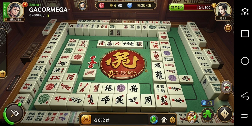Screenshot gameplay GACORMEGA yang menampilkan serunya permainan Mahjong.