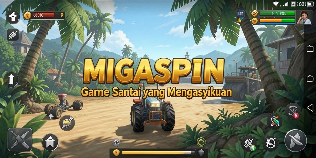 Tampilan gameplay MIGASPIN yang seru dan penuh warna.