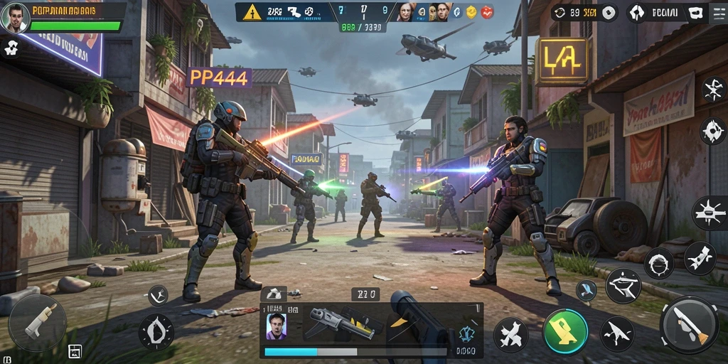 Tampilan gameplay PP444 yang menegangkan dan strategis.