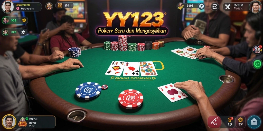 Tampilan gameplay poker yang menarik dan kompetitif.
