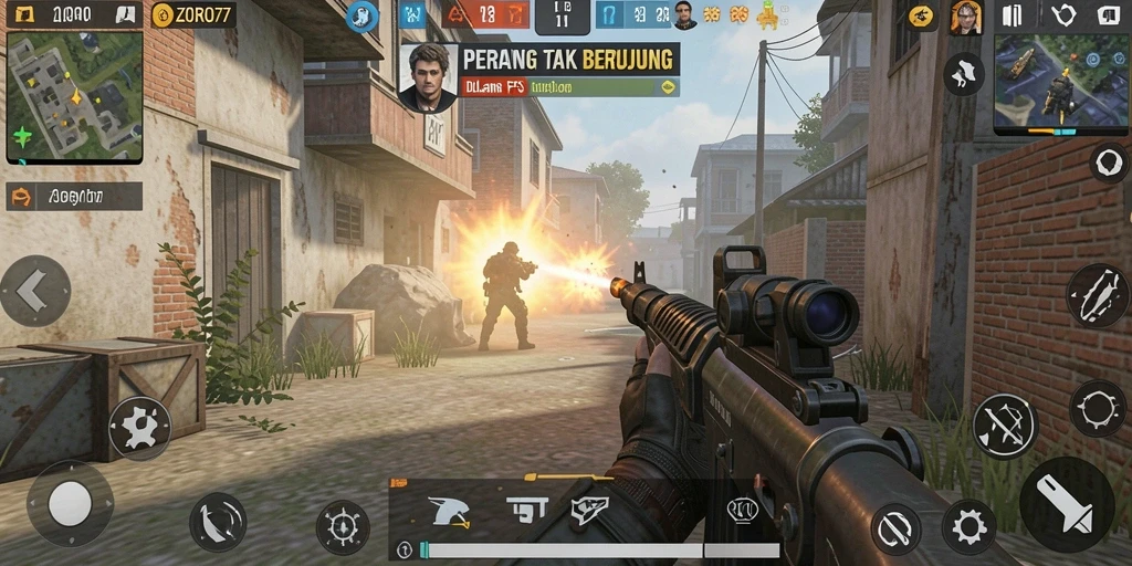 Tampilan menarik dalam gameplay FPS ZORO77.