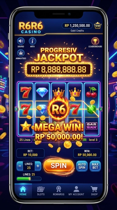Tampilan utama aplikasi r6r6 untuk pengguna.